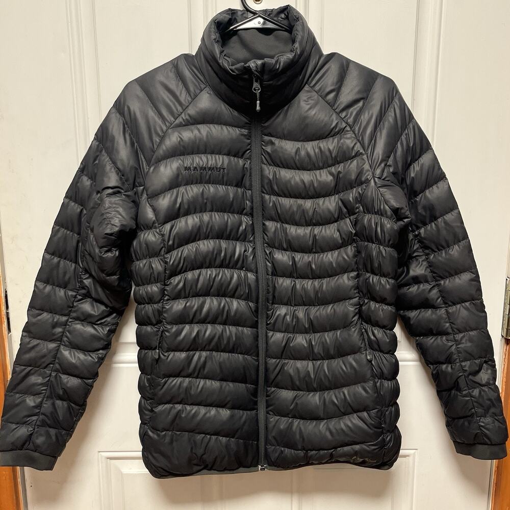 Mammut Womens Goose Down Black Puffer Jacket Coat Pertex Quantum Microlight Sz M